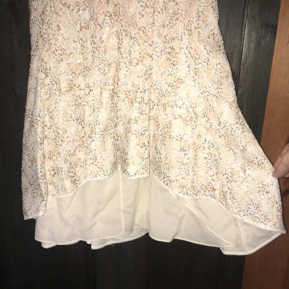 Stunning Strapless BCBG Maxazria Tan Sequined Prom/Homecoming Dress - NEW - Picture 4 of 6